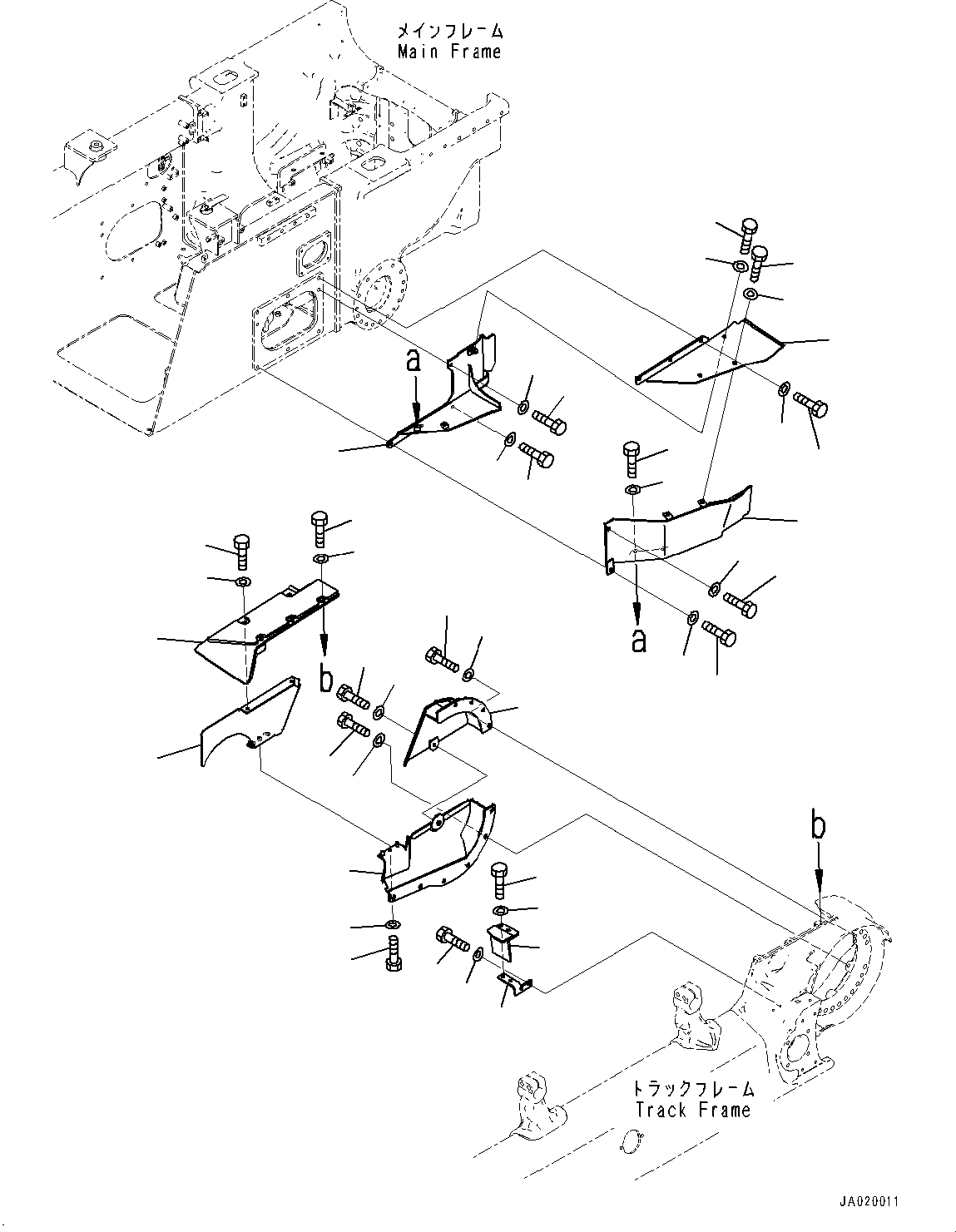 Bulldozers Komatsu / D61EXI-24E0 S/N B65001-UP(d612e0mc) / Track Frame Cover, L.H.(R013001 : R2130-001001)
