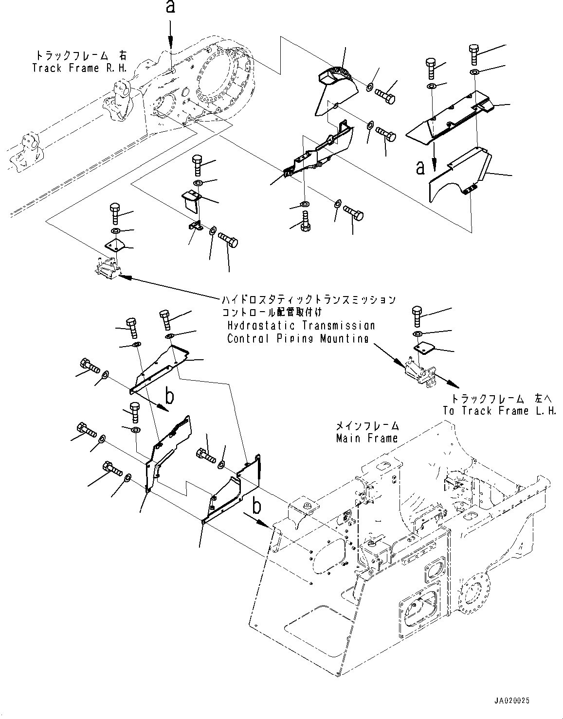 Bulldozers Komatsu / D61EXI-24E0 S/N B65001-UP(d612e0mc) / Track Frame Cover, R.H.(R013002 : R2130-001002)