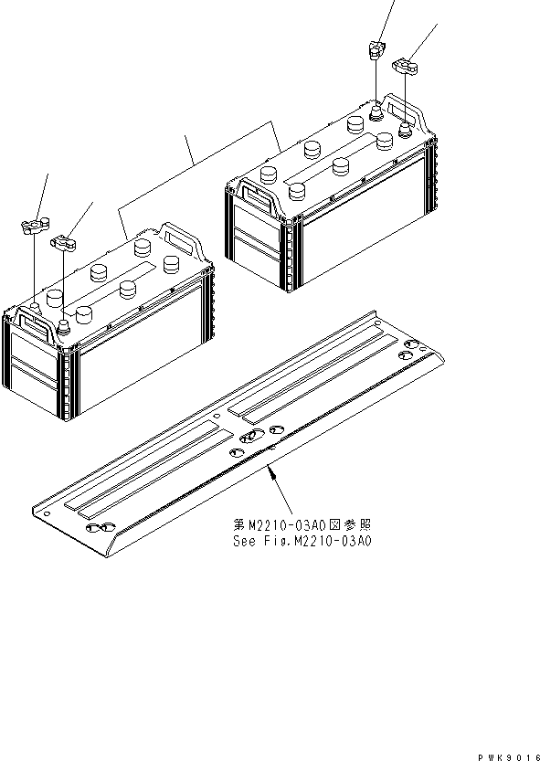 Komatsu parts book diagram for D61EX-12 S/N 1001-UP (Overseas Version): BATTERY (LARGE CAPACITY)