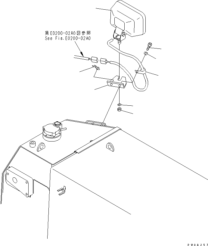 Komatsu parts book diagram for D61EX-12 S/N 1001-UP (Overseas Version): ADDITIONAL REAR LAMP