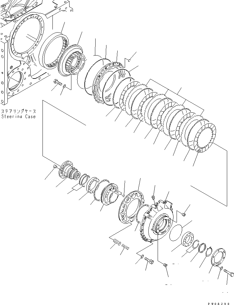 Komatsu parts book diagram for D61EX-12 S/N 1001-UP (Overseas Version): H.S.S (BRAKE)