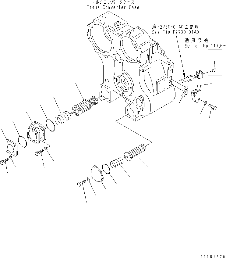 Komatsu parts book diagram for D61EX-12 S/N 1001-UP (Overseas Version): TORQUE CONVERTER (FILTRATION)