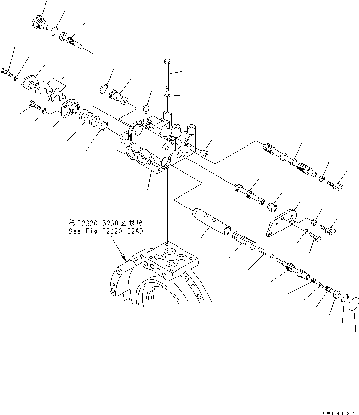 Komatsu parts book diagram for D61EX-12 S/N 1001-UP (Overseas Version): TRANSMISSION (CONTROL VALVE)