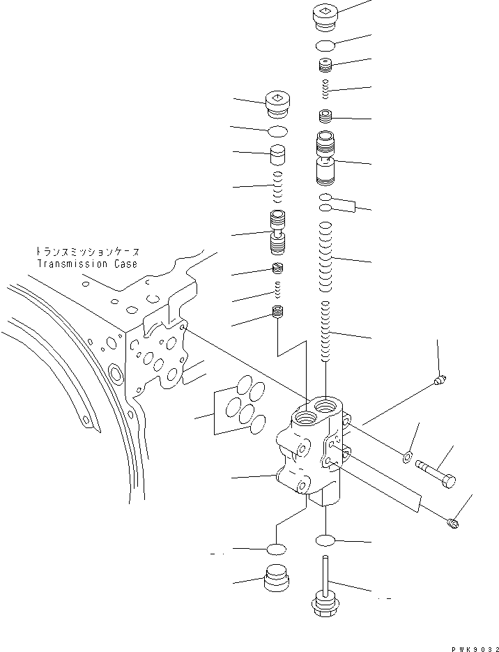 Komatsu parts book diagram for D61EX-12 S/N 1001-UP (Overseas Version): TRANSMISSION (MAIN RELIEF VALVE)