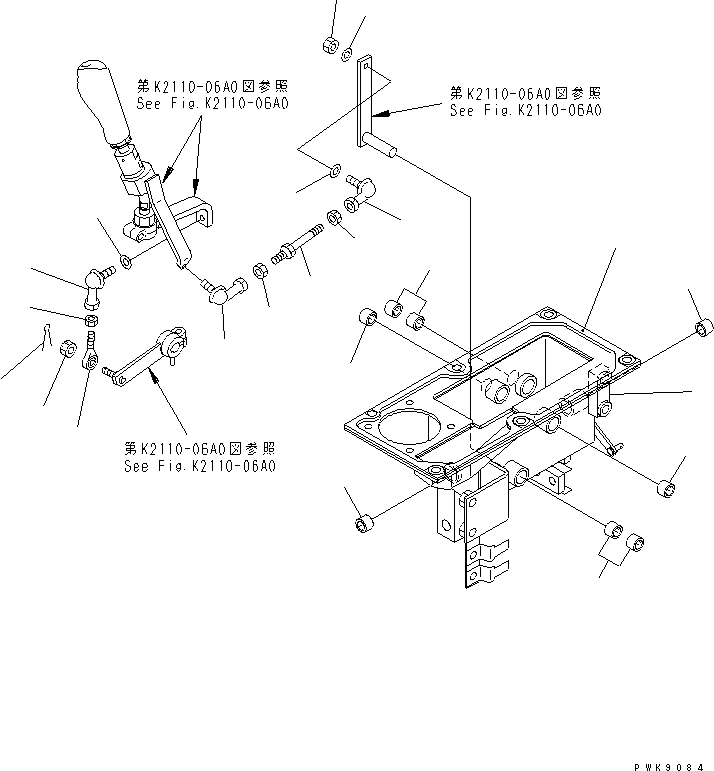 Komatsu parts book diagram for D61EX-12 S/N 1001-UP (Overseas Version): FLOOR FRAME (SPEED CONTROL) (1/2)