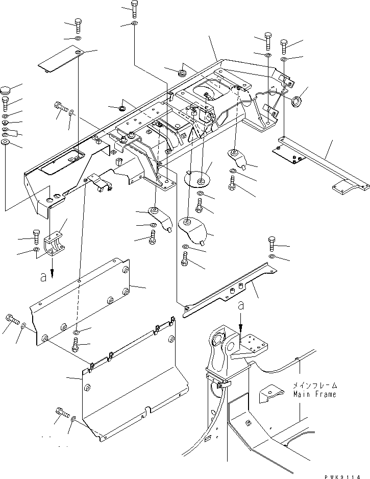 Komatsu parts book diagram for D61EX-12 S/N 1001-UP (Overseas Version): FENDER (RIGHT SIDE)