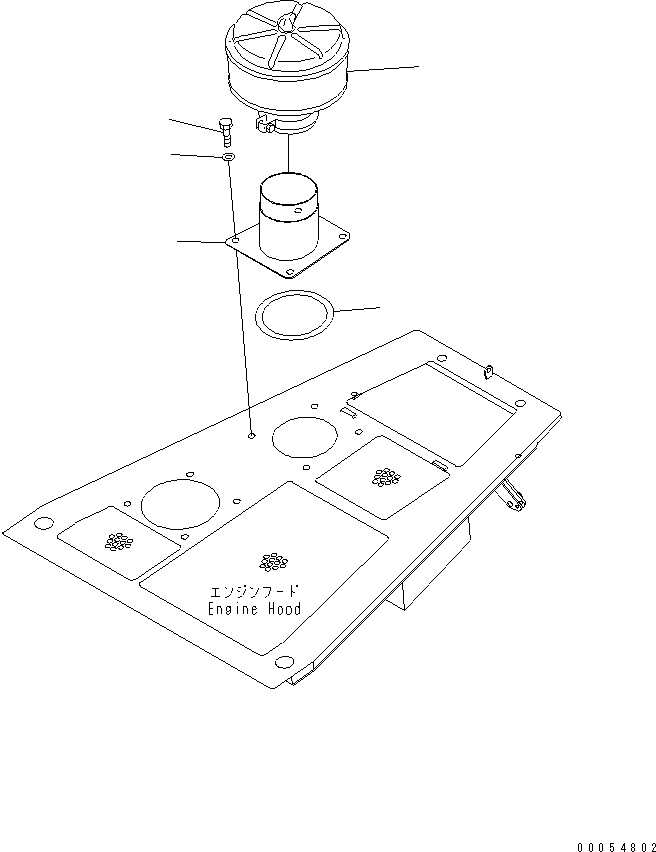Komatsu parts book diagram for D61EX-12 S/N 1001-UP (Overseas Version): PRECLEANER EXTENSION