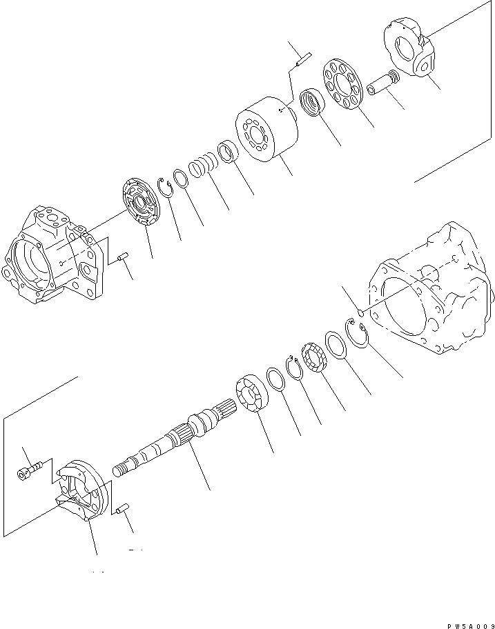 Komatsu parts book diagram for D61EX-12 S/N 1001-UP (Overseas Version): HSS PUMP (2/5)