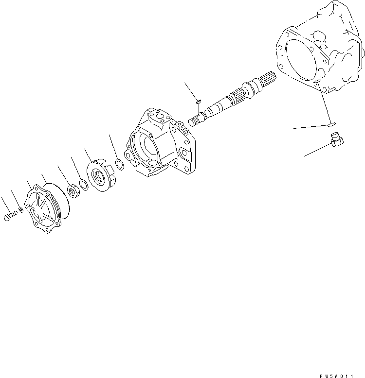 Komatsu parts book diagram for D61EX-12 S/N 1001-UP (Overseas Version): HSS PUMP (4/5)