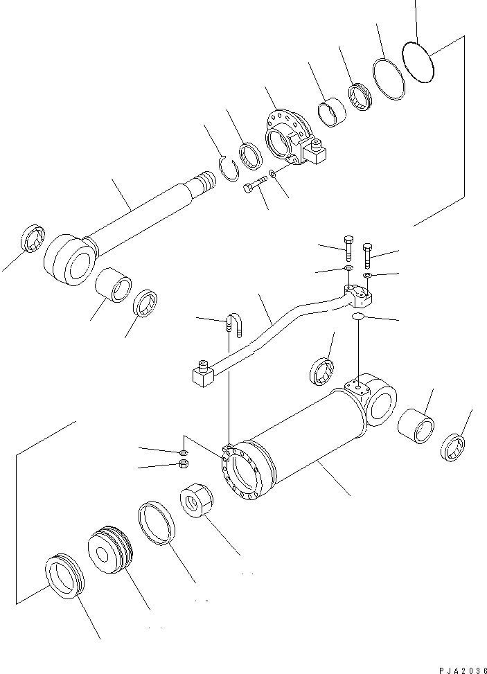 Komatsu parts book diagram for D61EX-12 S/N 1001-UP (Overseas Version): RIPPER CYLINDER