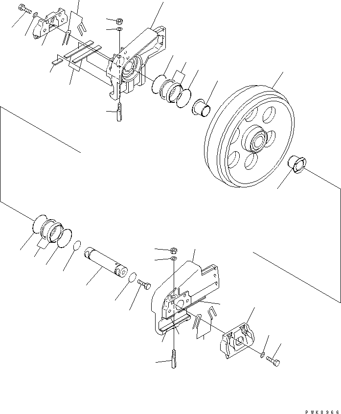 Komatsu parts book diagram for D61PX-12 S/N 1001-UP: FRONT IDLER