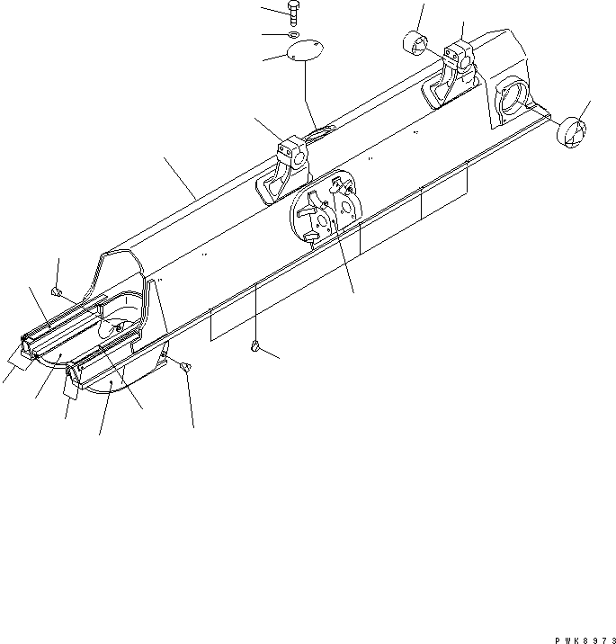 Komatsu parts book diagram for D61PX-12 S/N 1001-UP: TRACK FRAME (R.H) (FOR POWER ANGLE POWER TILT DOZER)