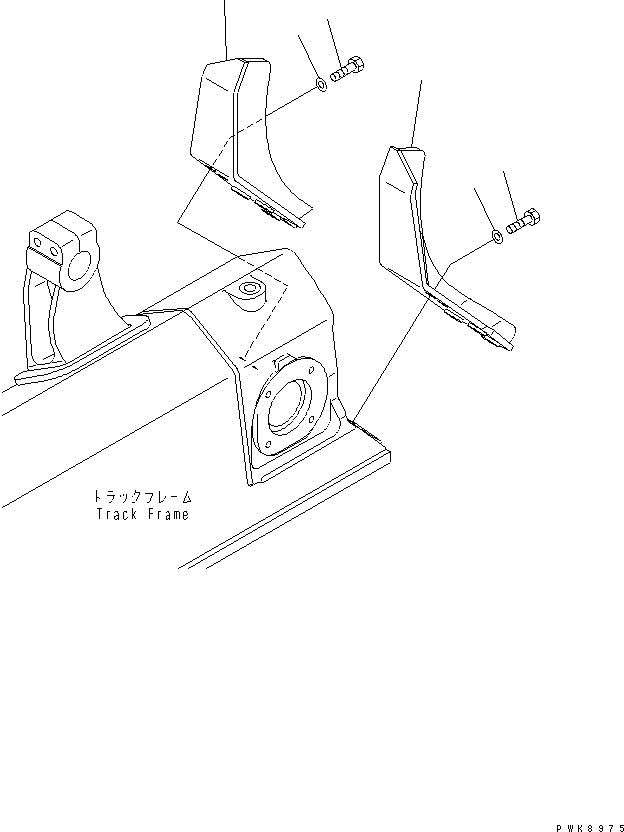 Komatsu parts book diagram for D61PX-12 S/N 1001-UP: SPROCKET GUARD