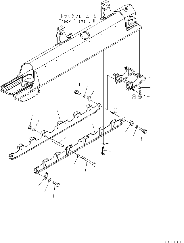 Komatsu parts book diagram for D61PX-12 S/N 1001-UP: TRACK ROLLER GUARD (FULL GUARD)