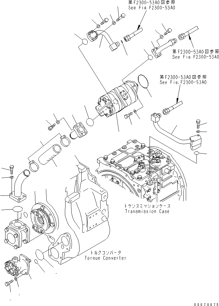 Bulldozers Komatsu / D63E-12 S/N 2001-UP (TRIMMING DOZER FOR CHINA)(d63e-10c) / CLUTCH AND BRAKE (PIPING) (1/2)(150040 : F2300-52A0)