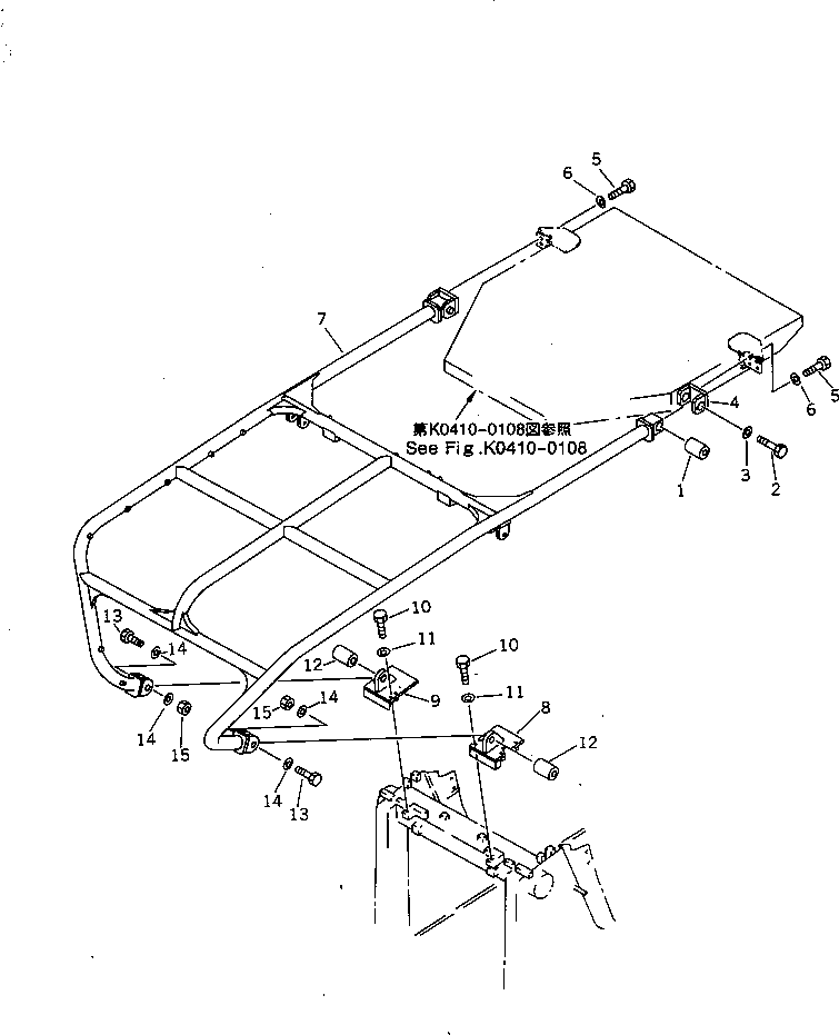 Bulldozers Komatsu / D65E-12-E S/N 60942-UP(d65e-10r) / ROPS SWEEP (ROOF GUARD AND SWEEP)(#60942-62228)(240630 : K0410-02A7)