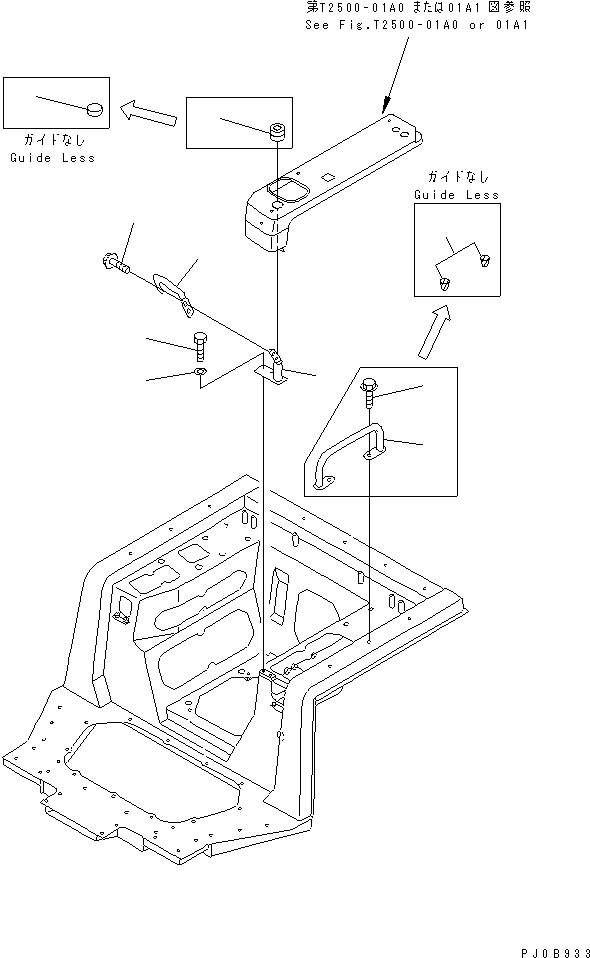 Bulldozers Komatsu / D65E-12-E S/N 60942-UP(d65e-10r) / HAND RAIL (WITHOUT CAB)(#60942-65000)(241540 : K2810-01A1)