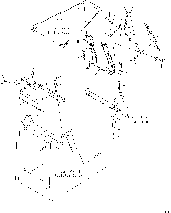 Bulldozers Komatsu / D65E-12-E S/N 60942-UP(d65e-10r) / REAR SUPPORT AND RADIATOR COVER (WITH CAB) (WITH ROPS SWEEP)(#65001-)(270340 : M2140-04A4A)