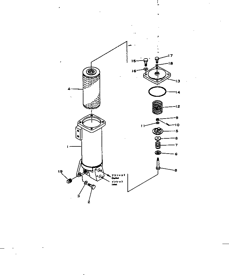 Bulldozers Komatsu / D65E-6 S/N 20295-UP(d65e-6c) / STEERING FILTER(#28368-28369)(090110 : 1341A)