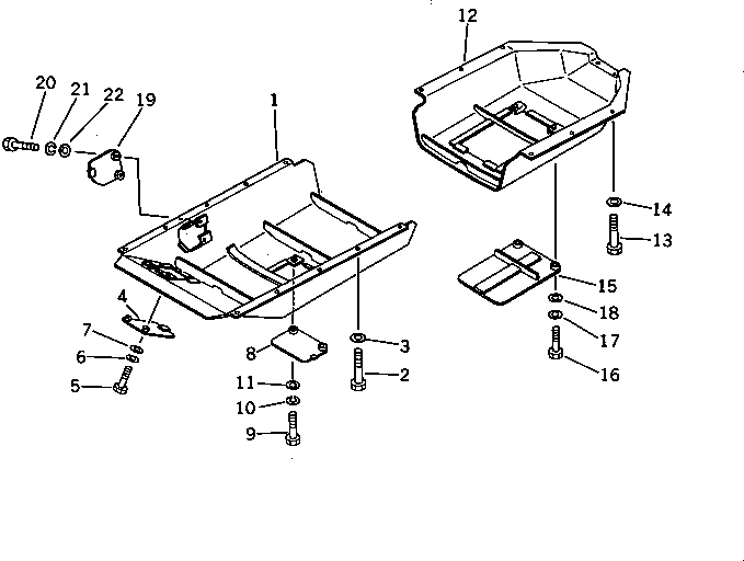 Bulldozers Komatsu / D65E-8 S/N 45001-UP(d65e-8c) / UNDER GUARD(150140 : 5201)