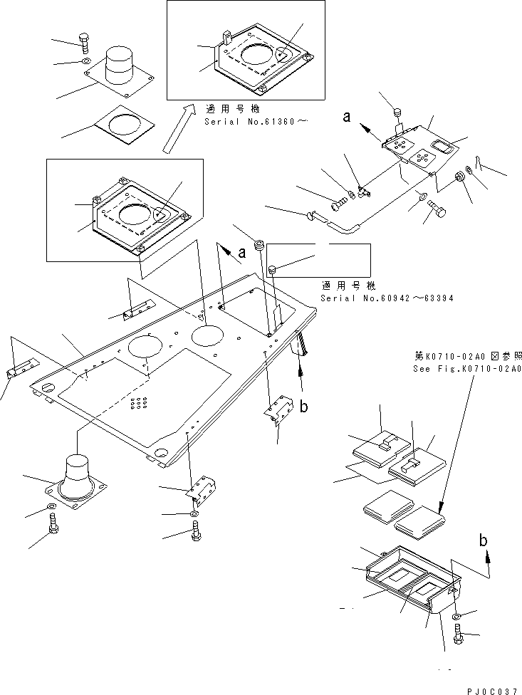 Bulldozers Komatsu / D65EX-12-E S/N 60942-UP(d65ex-1r) / ENGINE HOOD (WITH CAB) (WITH ROPS SWEEP)(#60942-65000)(270110 : M2140-01A4)