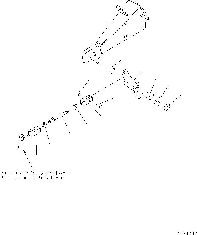 Komatsu parts book diagram for D65EX-12 S/N 60001-60941: TRAVEL CONTROL (FUEL BRACKET)