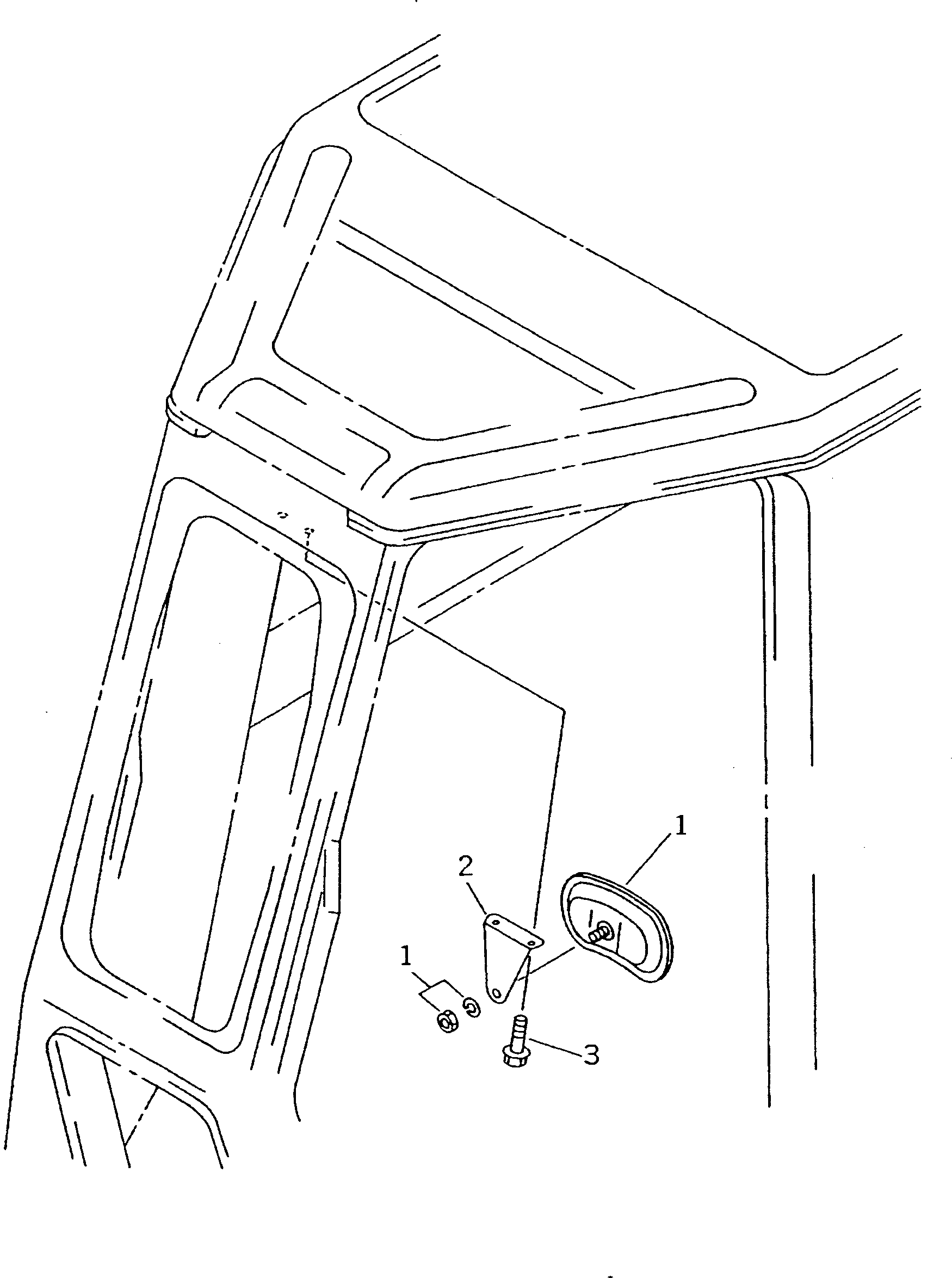 Komatsu parts book diagram for D65EX-12 S/N 60001-60941: ROOM MIRROR