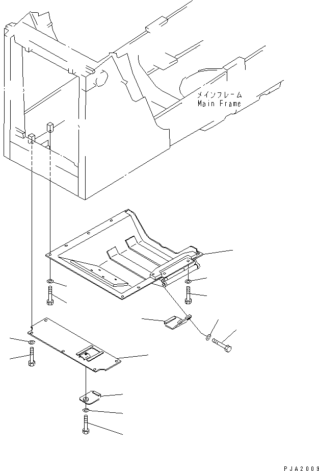 Komatsu parts book diagram for D65EX-12 S/N 60001-60941: UNDER GUARD (HINGE TYPE)