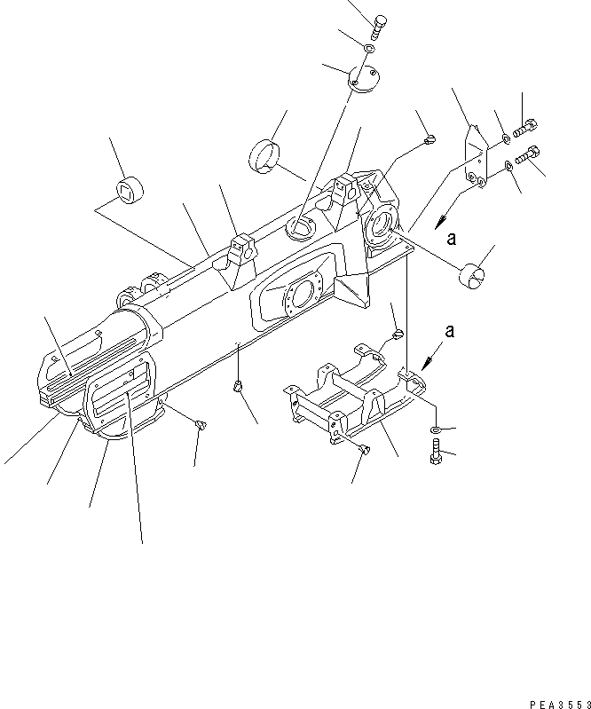 Komatsu parts book diagram for D65EX-12 S/N 60001-60941: TRACK FRAME (FOR TRIMMING DOZER)