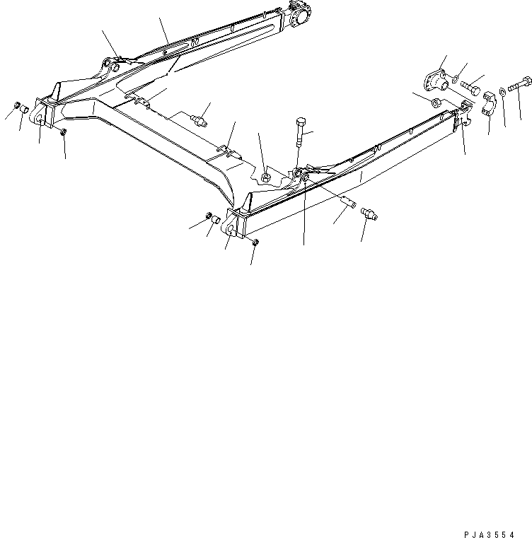 Komatsu parts book diagram for D65EX-12 S/N 60001-60941: H-FRAME (FOR TRIMMING DOZER)