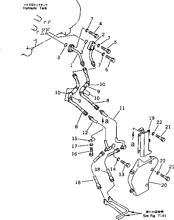 Bulldozers Komatsu / D65P-11 S/N 50001-UP(d65p-11r) / HYDRAULIC PIPING (TILT CYLINDER LINE) (CHASSIS SIDE)             (FOR STRAIGHT TILT DOZER)(180150 : 6523)