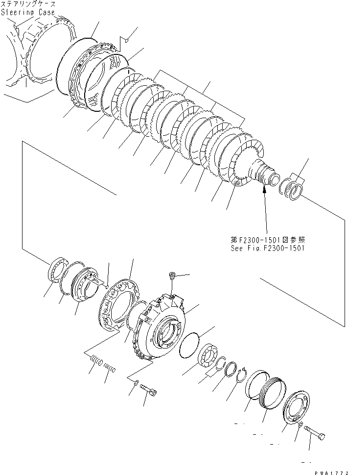 Bulldozers Komatsu / D65P-12 S/N 60001-60883(d65p-12c) / STEERING (BRAKE)(150170 : F2300-1601)