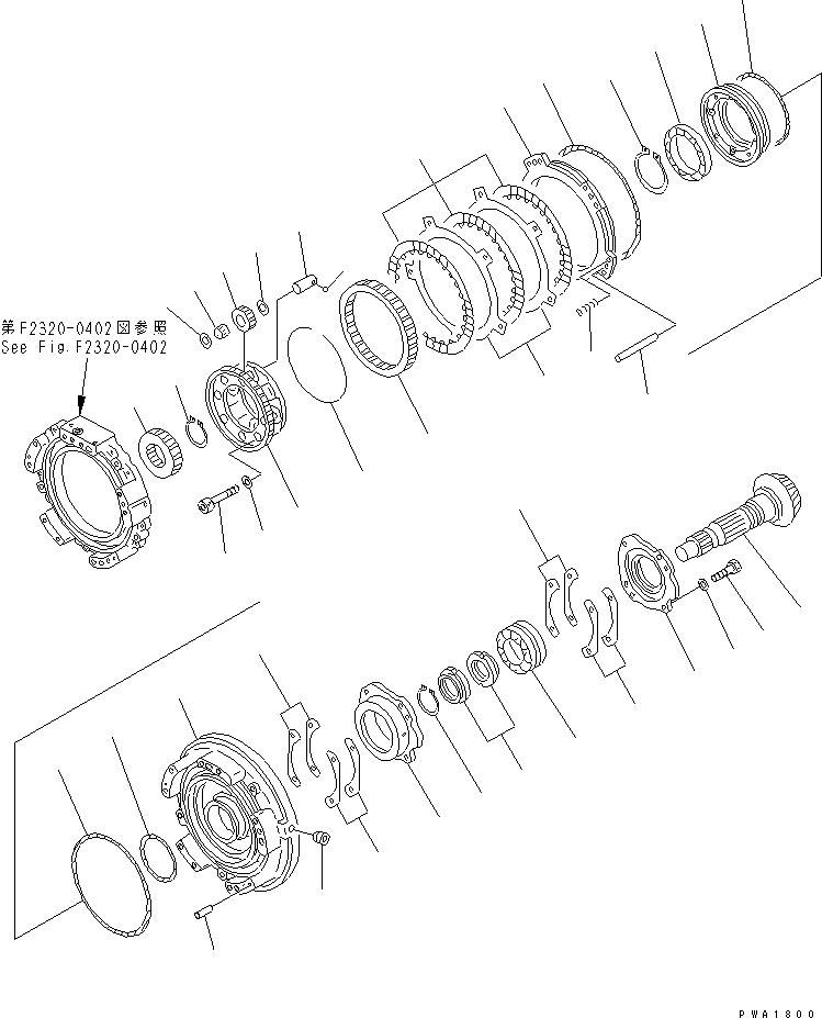 Bulldozers Komatsu / D65P-12 S/N 60001-60883(d65p-12c) / TRANSMISSION (1ST CLUTCH)(150260 : F2320-0502)