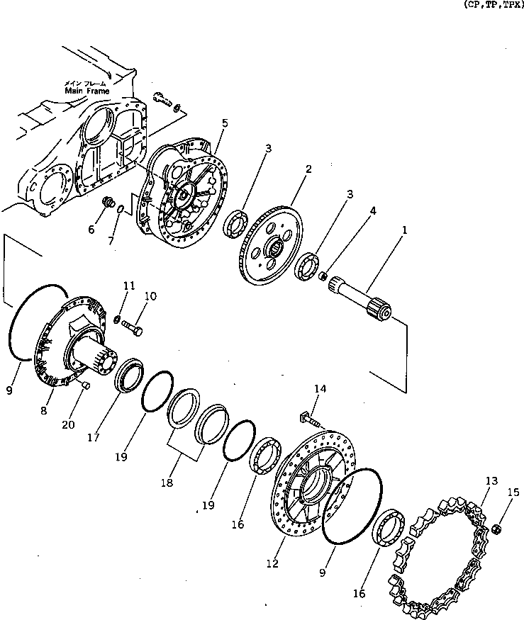 Bulldozers Komatsu / D65P-12 S/N 60001-60883(d65p-12c) / FINAL DRIVE (SPROCKET AND HUB)(150360 : F2380-0402)