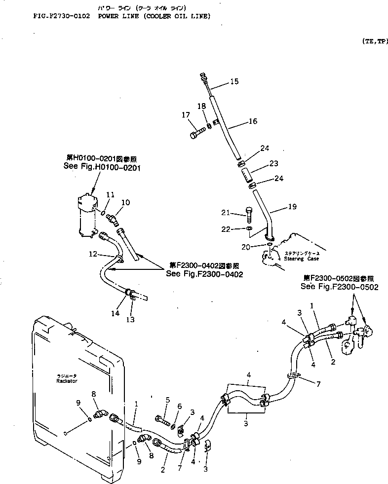 Bulldozers Komatsu / D65P-12 S/N 60001-60883(d65p-12c) / POWER LINE (COOLER OIL LINE)(150370 : F2730-0102)