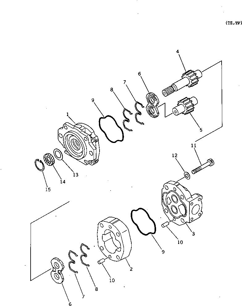 Bulldozers Komatsu / D65P-12 S/N 60001-60883(d65p-12c) / HYDRAULIC PUMP(180130 : H0210-5102)