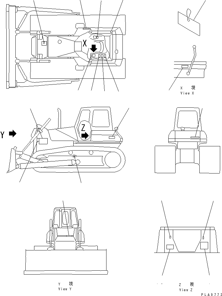 Komatsu parts book diagram for D65PX-12 S/N 60884-UP (S6D125E-2 (Emission) Eng. Installed): MARKS AND PLATES (ITALIAN) (REGULATION OF EC INCLUSION) (D65PX)(#60884-62773)
