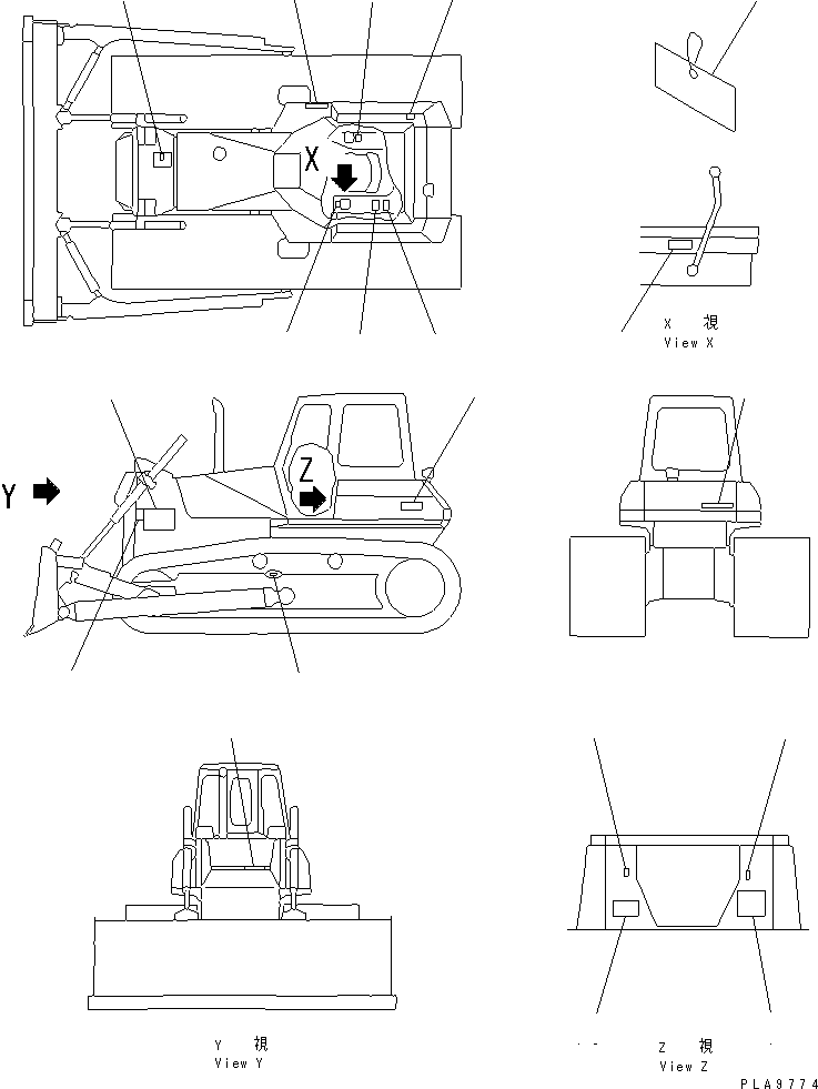 Komatsu parts book diagram for D65PX-12 S/N 60884-UP (S6D125E-2 (Emission) Eng. Installed): MARKS AND PLATES (PORTUGUESE) (REGULATION OF EC INCLUSION)(D65PX)(#61197-62773)