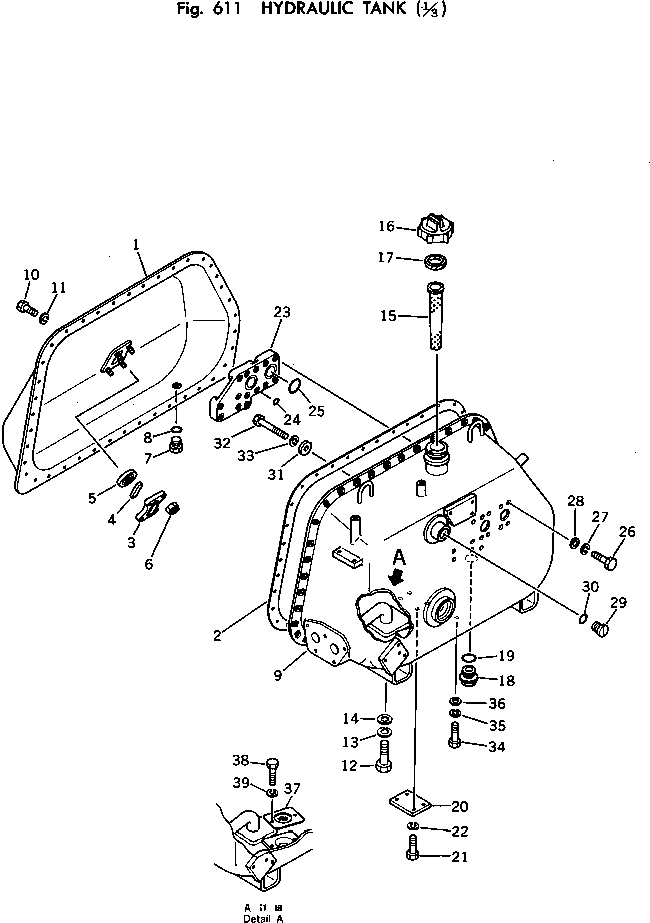 Crawler Loaders Komatsu / D65S-7 S/N 40001-UP(d65s-7c) / HYDRAULIC TANK (1/3)(180020 : 611) Crawler Loaders Komatsu / D65S-7 S/N 40001-UP(d65s-7c) / HYDRAULIC TANK (1/3)(180020 : 611)