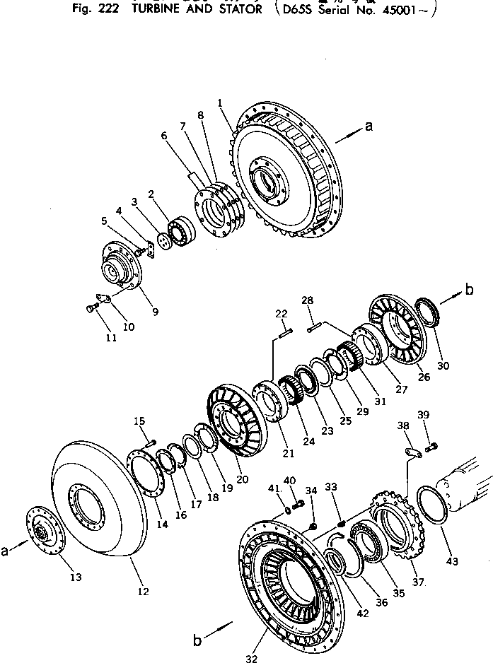 Crawler Loaders Komatsu / D65S-8 S/N 45001-UP(d65s-8c) / TURBINE AND STATOR(060030 : 222)