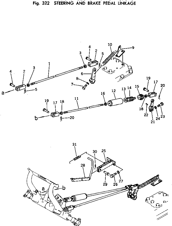 Crawler Loaders Komatsu / D65S-8 S/N 45001-UP(d65s-8c) / STEERING AND BRAKE PEDAL LINKAGE(090080 : 322)