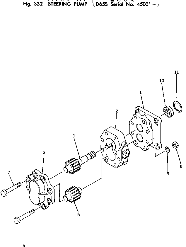 Crawler Loaders Komatsu / D65S-8 S/N 45001-UP(d65s-8c) / STEERING PUMP(090090 : 332)