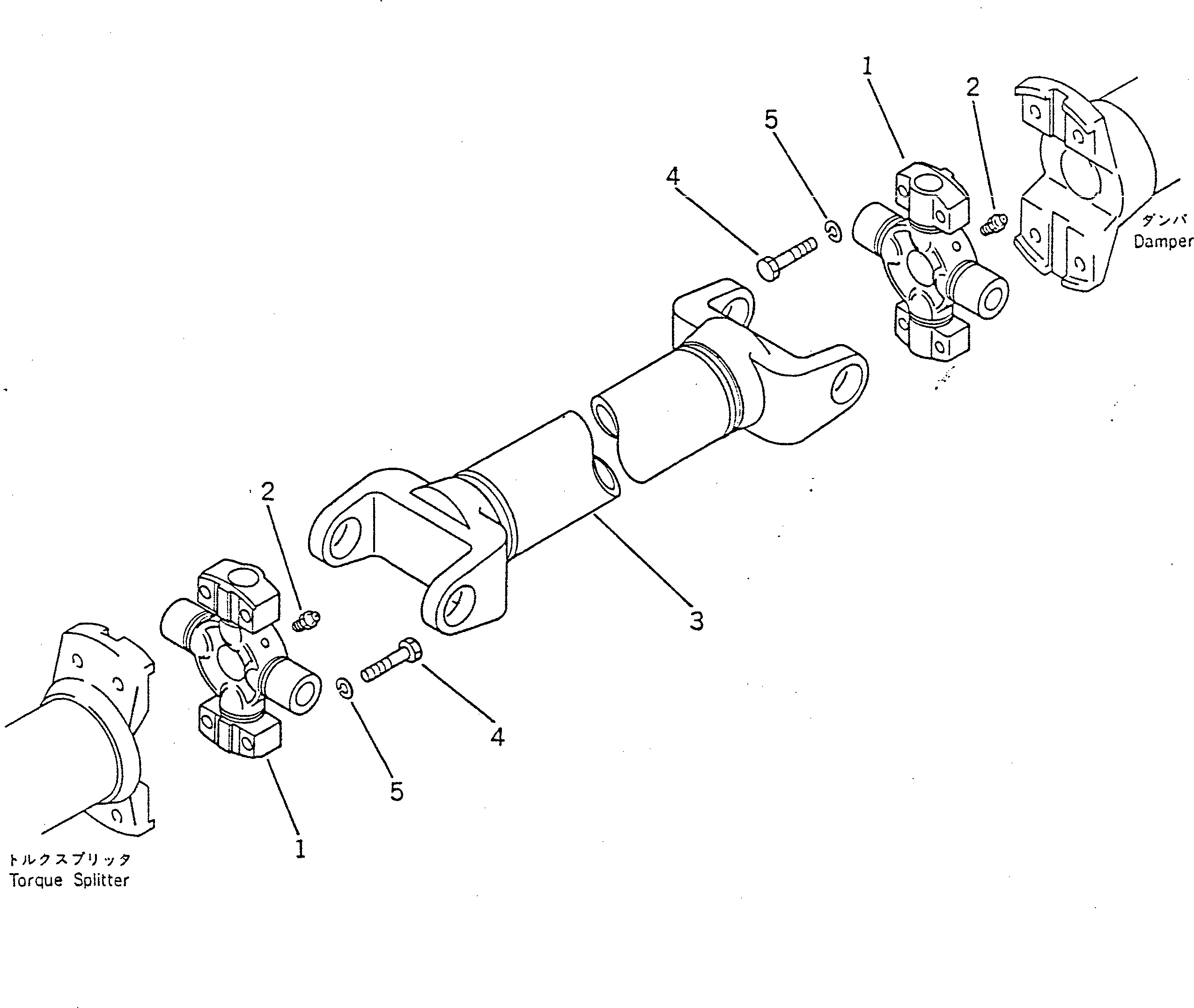 Crawler Loaders Komatsu / D66S-1 S/N 1001-UP(d66s-1r) / UNIVERSAL JOINT (DAMPER TO TORQUE SPLITTER)(060010 : 201) Crawler Loaders Komatsu / D66S-1 S/N 1001-UP(d66s-1r) / UNIVERSAL JOINT (DAMPER TO TORQUE SPLITTER)(060010 : 201)