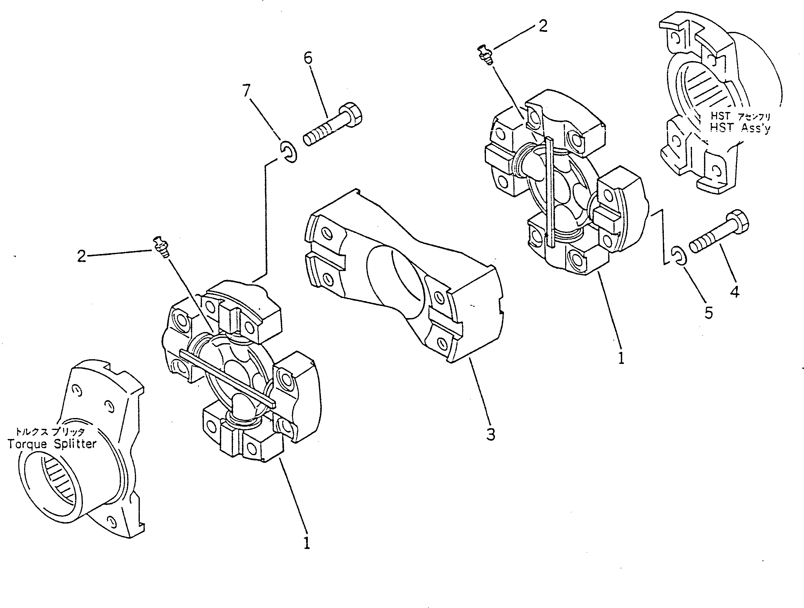 Crawler Loaders Komatsu / D66S-1 S/N 1001-UP(d66s-1r) / UNIVERSAL JOINT (TORQUE SPLITTER TO HST UNIT)(060020 : 202) Crawler Loaders Komatsu / D66S-1 S/N 1001-UP(d66s-1r) / UNIVERSAL JOINT (TORQUE SPLITTER TO HST UNIT)(060020 : 202)