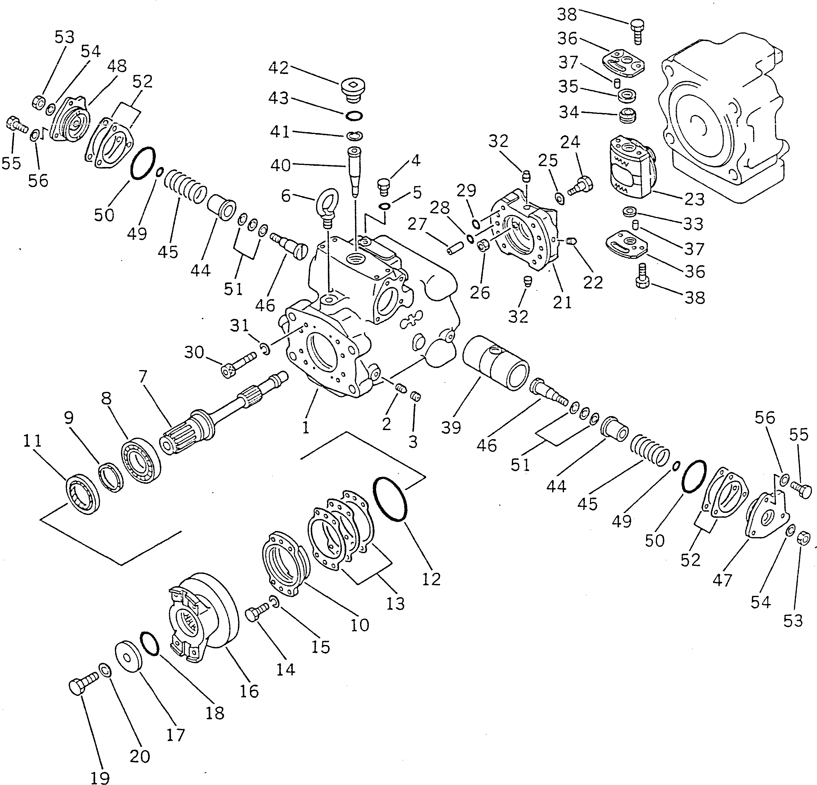 Crawler Loaders Komatsu / D66S-1 S/N 1001-UP(d66s-1r) / HST PUMP¤ L.H. (1/2)(#1001-1399)(060070 : 232) Crawler Loaders Komatsu / D66S-1 S/N 1001-UP(d66s-1r) / HST PUMP¤ L.H. (1/2)(#1001-1399)(060070 : 232)