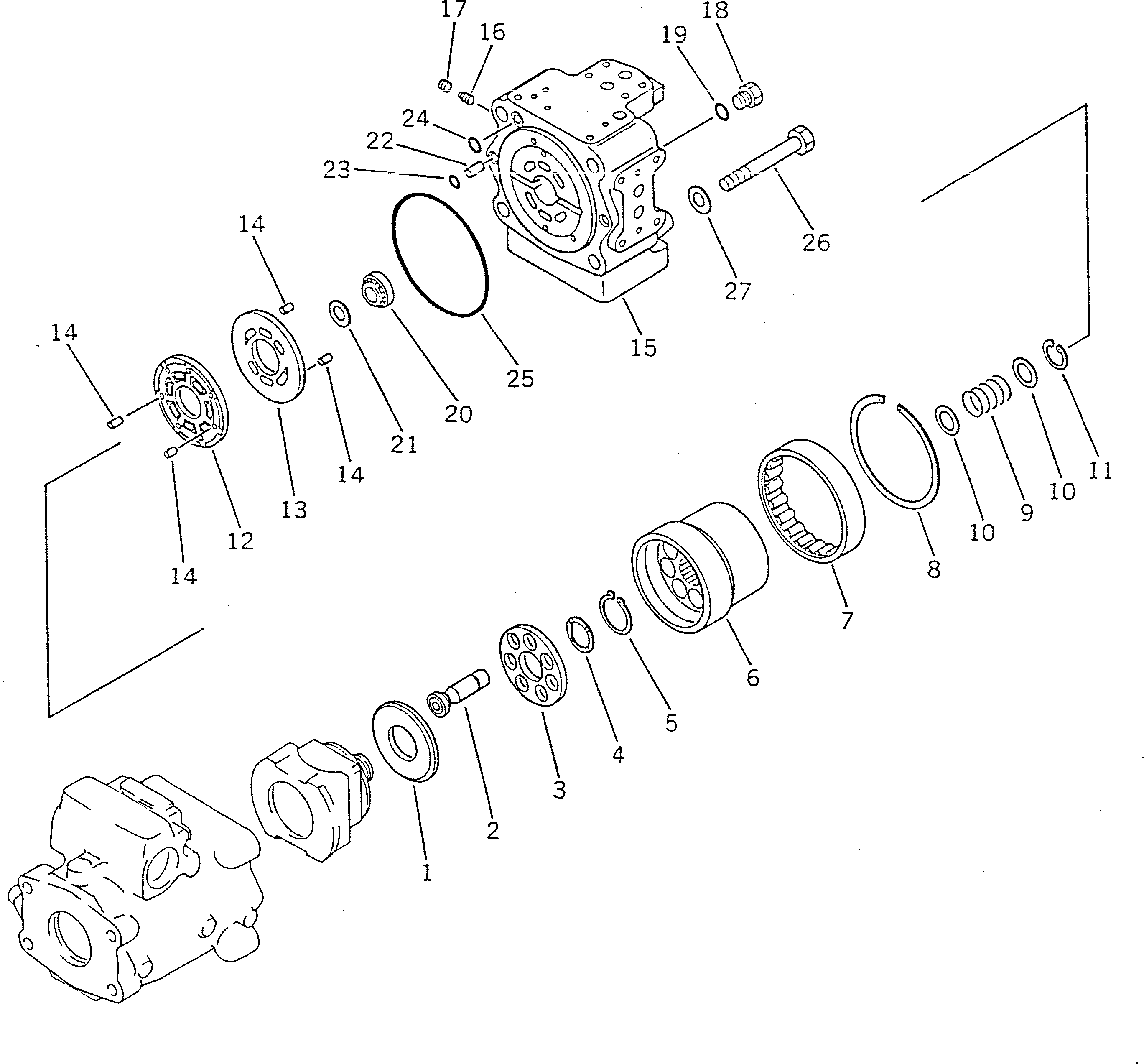 Crawler Loaders Komatsu / D66S-1 S/N 1001-UP(d66s-1r) / HST PUMP¤ L.H. (2/2)(#1001-1399)(060090 : 233) Crawler Loaders Komatsu / D66S-1 S/N 1001-UP(d66s-1r) / HST PUMP¤ L.H. (2/2)(#1001-1399)(060090 : 233)