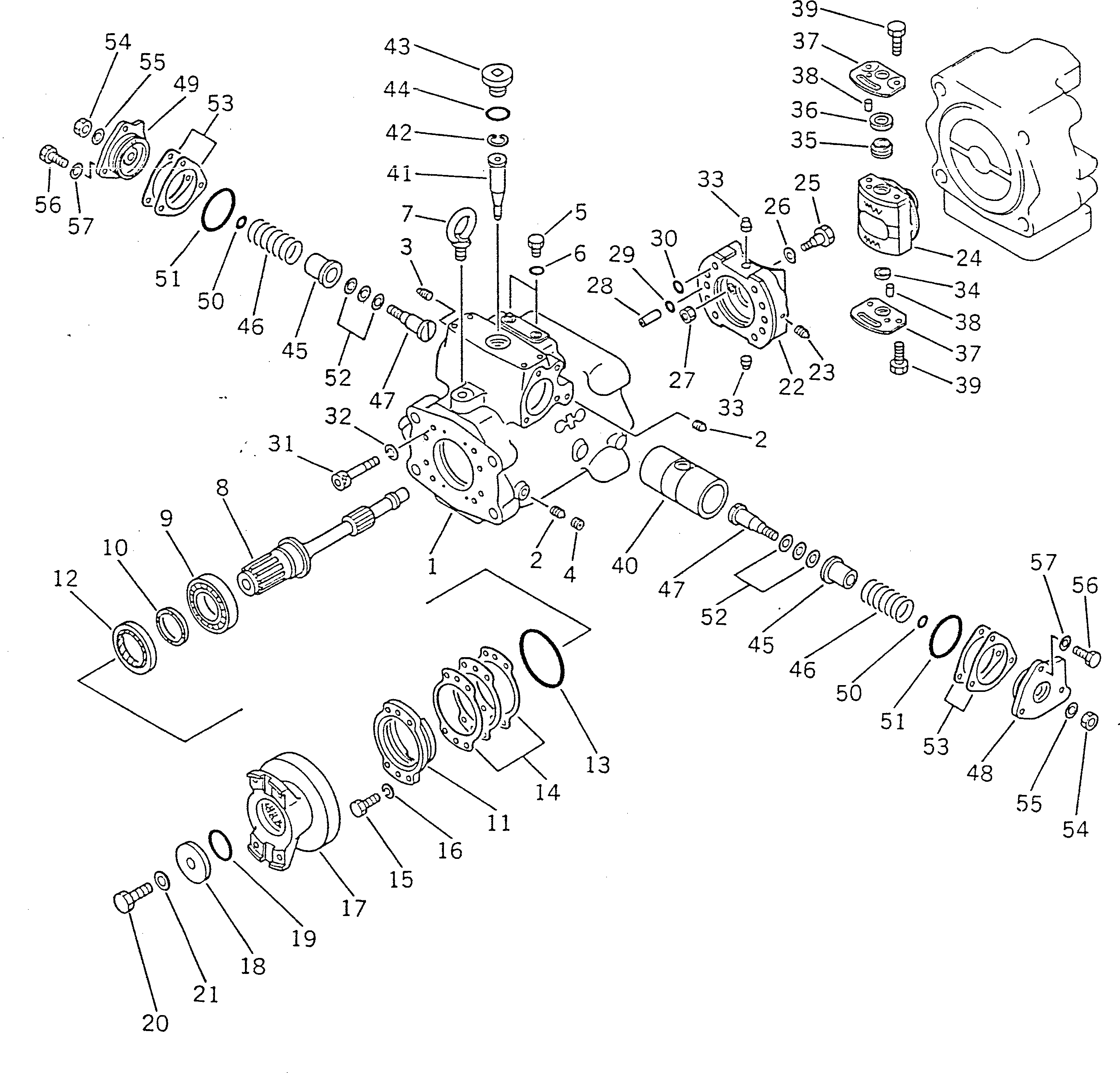 Crawler Loaders Komatsu / D66S-1 S/N 1001-UP(d66s-1r) / HST PUMP¤ R.H. (1/2)(#1001-1399)(060200 : 252) Crawler Loaders Komatsu / D66S-1 S/N 1001-UP(d66s-1r) / HST PUMP¤ R.H. (1/2)(#1001-1399)(060200 : 252)