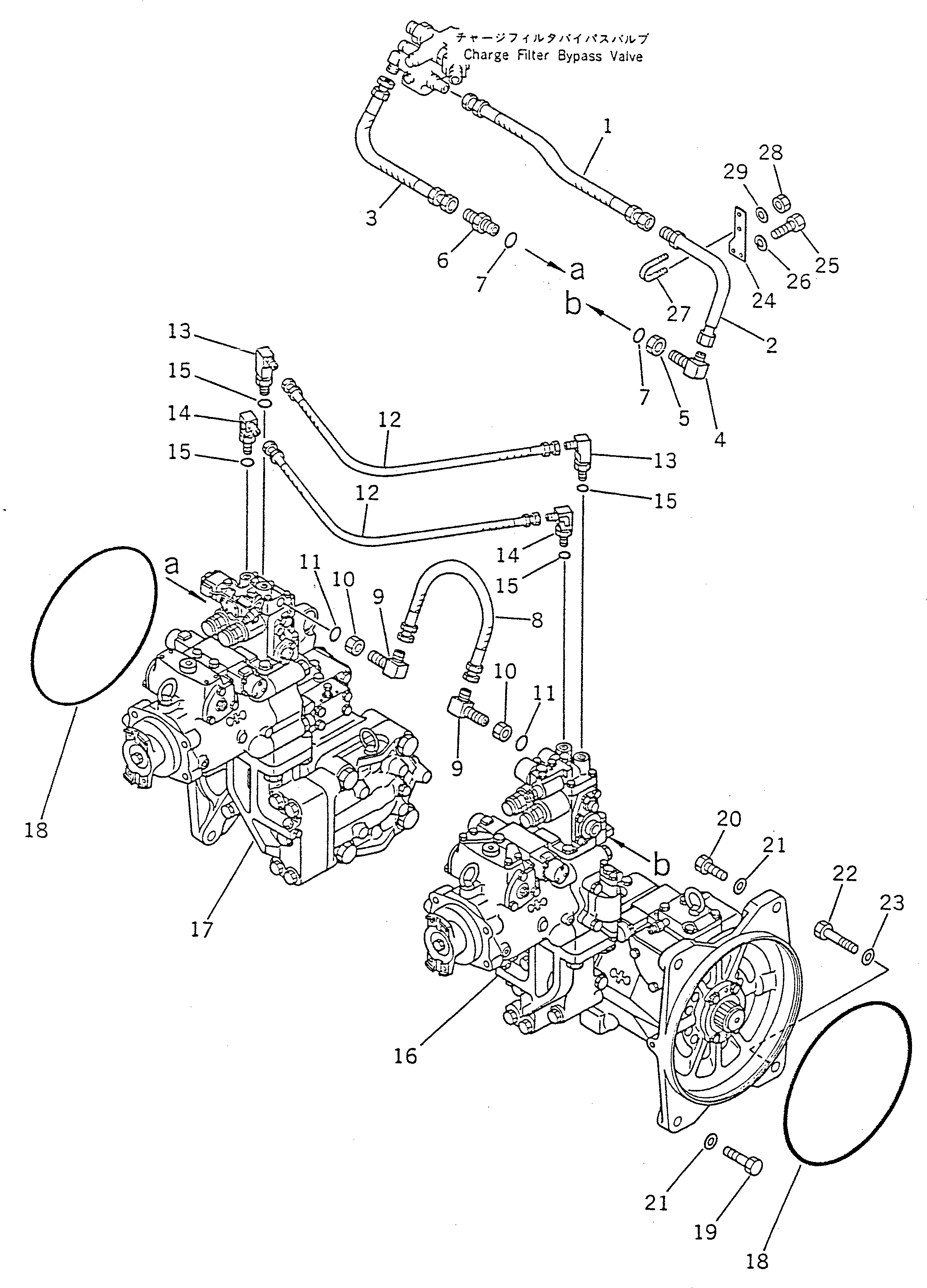 Crawler Loaders Komatsu / D66S-1 S/N 1001-UP(d66s-1r) / HST OIL PIPING (BYPASS VALVE TO HST UNIT)(060420 : 283) Crawler Loaders Komatsu / D66S-1 S/N 1001-UP(d66s-1r) / HST OIL PIPING (BYPASS VALVE TO HST UNIT)(060420 : 283)