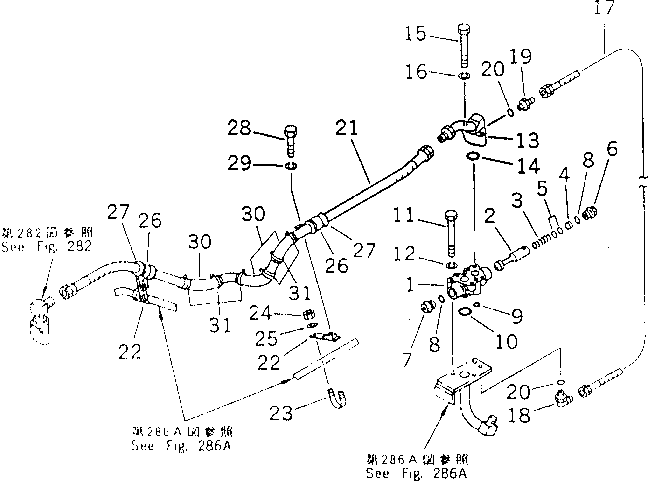 Crawler Loaders Komatsu / D66S-1 S/N 1001-UP(d66s-1r) / HST OIL PIPING (OIL COOLER LINE) (3/3)(#1782-)(060500 : 288) Crawler Loaders Komatsu / D66S-1 S/N 1001-UP(d66s-1r) / HST OIL PIPING (OIL COOLER LINE) (3/3)(#1782-)(060500 : 288)