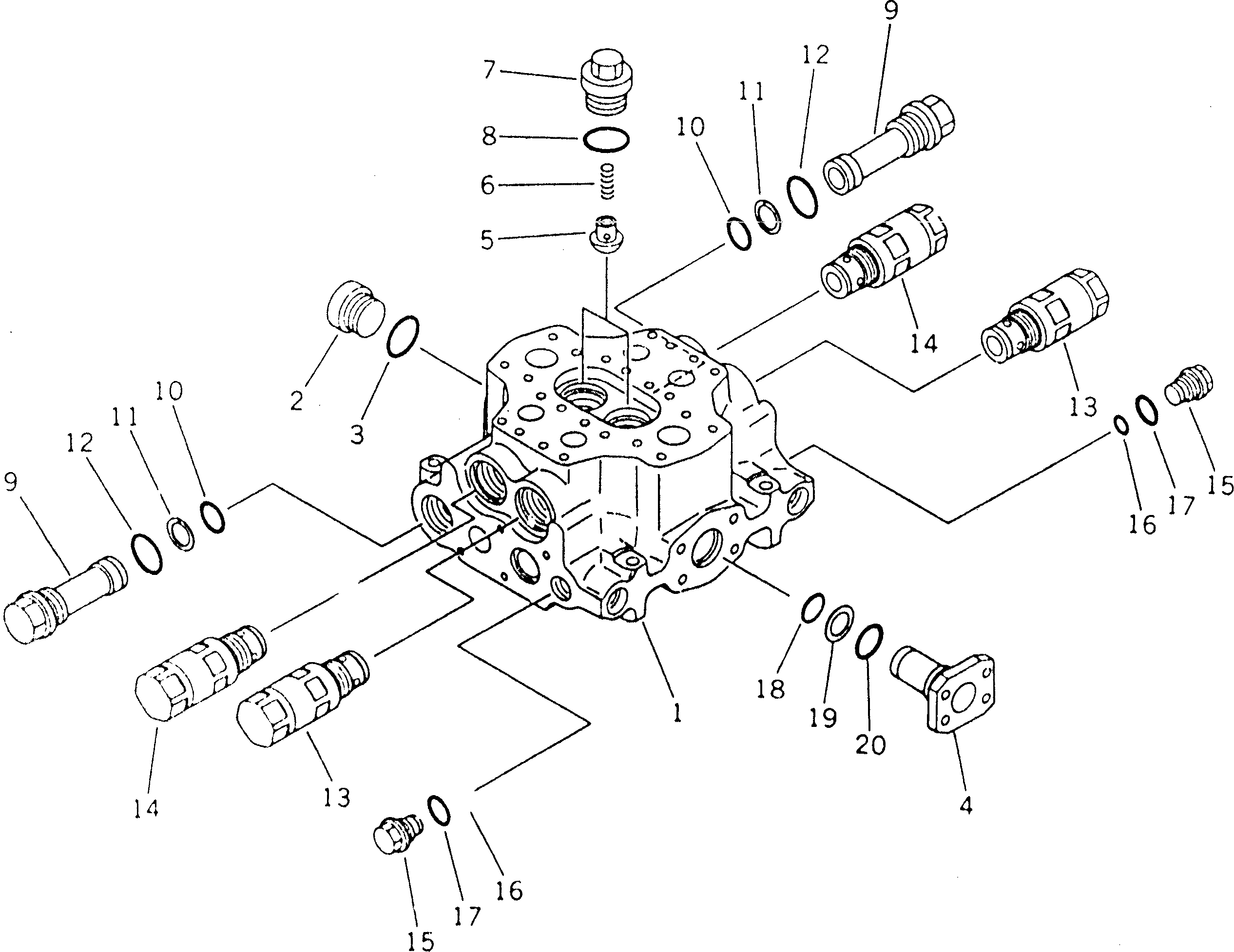 Crawler Loaders Komatsu / D66S-1 S/N 1001-UP(d66s-1r) / HYDRAULIC CONTROL VALVE (1/3) (FOR RIPPER)(180060 : 625) Crawler Loaders Komatsu / D66S-1 S/N 1001-UP(d66s-1r) / HYDRAULIC CONTROL VALVE (1/3) (FOR RIPPER)(180060 : 625)